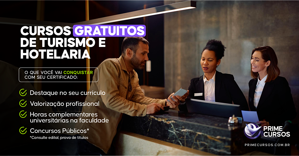 Cursos Gratuitos de Turismo e Hotelaria