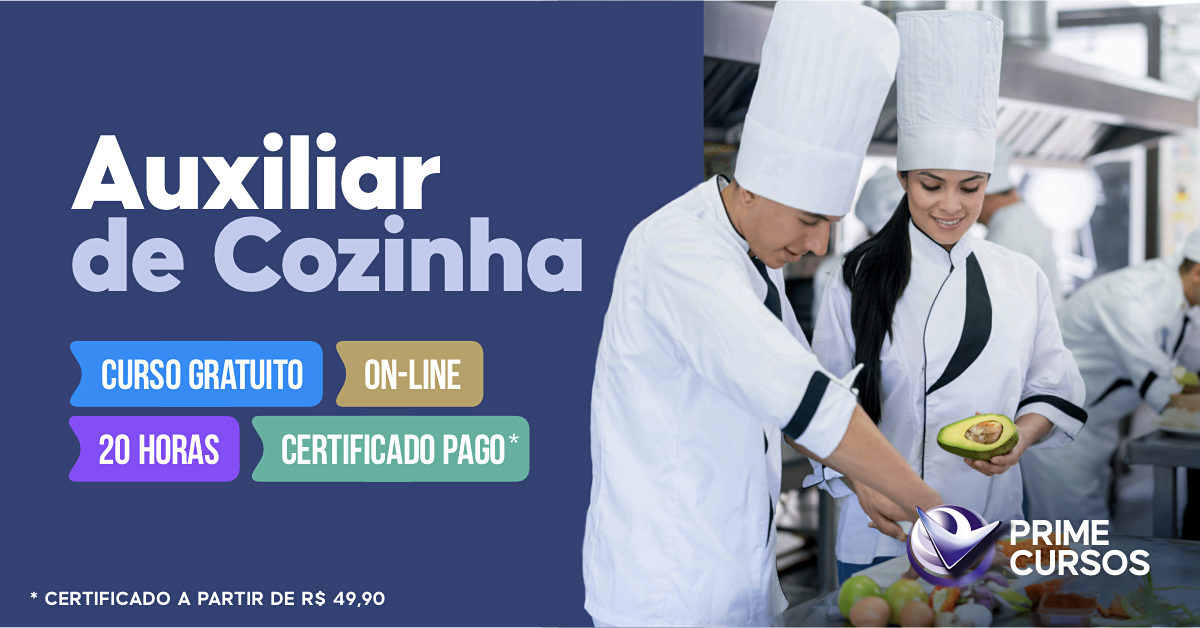 Curso Grátis de Auxiliar de Cozinha Curso de Auxiliar de Cozinha