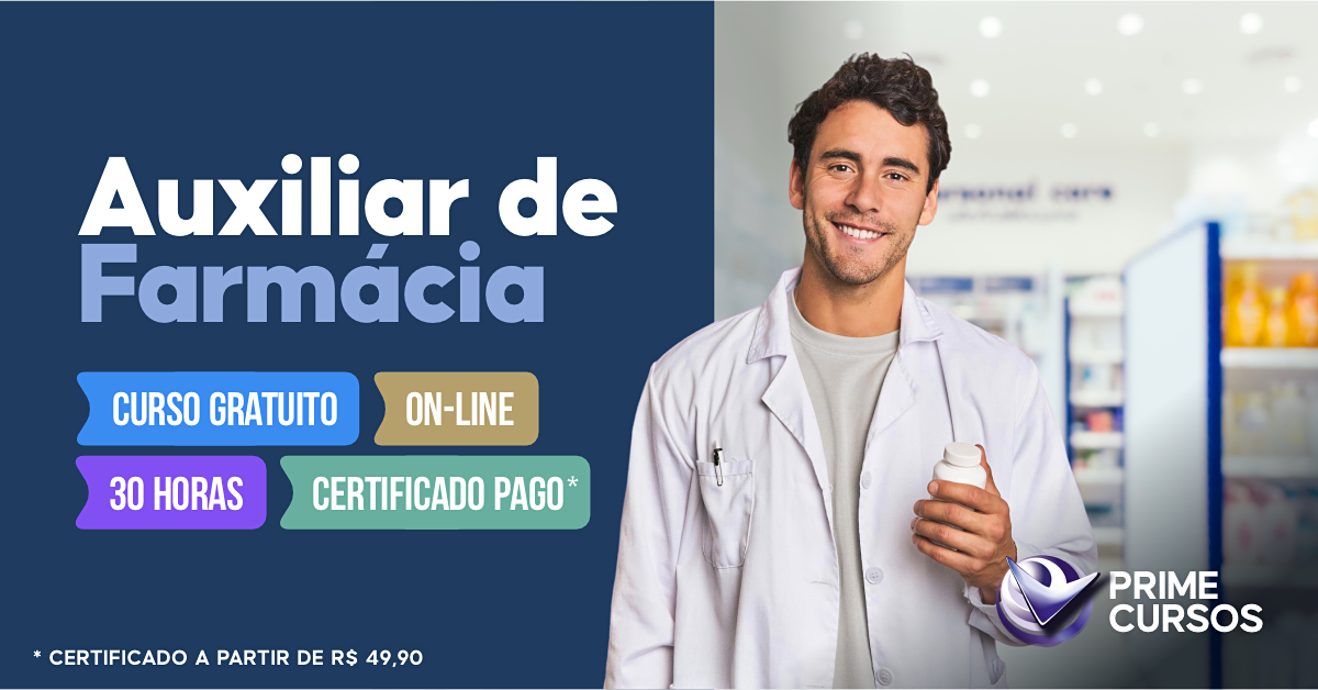 Curso Grátis de Auxiliar de Farmácia Curso de Auxiliar de Farmácia