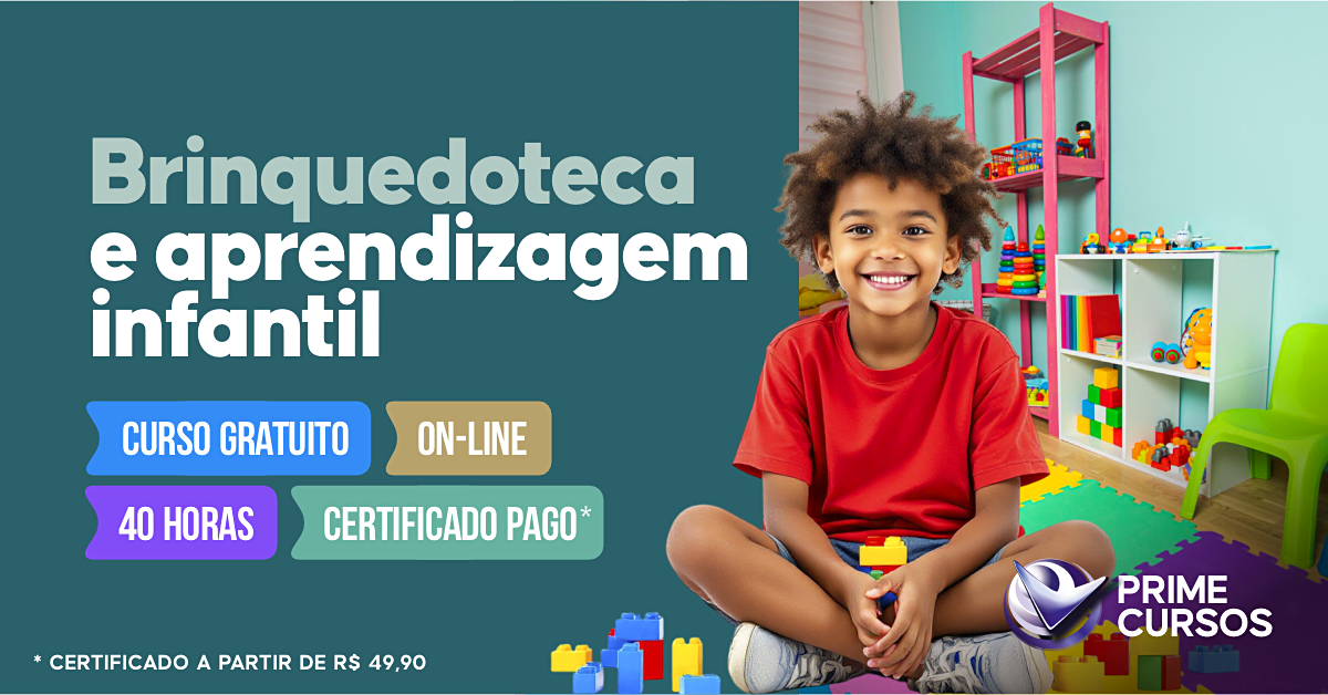 Curso grátis de brinquedoteca e aprendizagem infantil