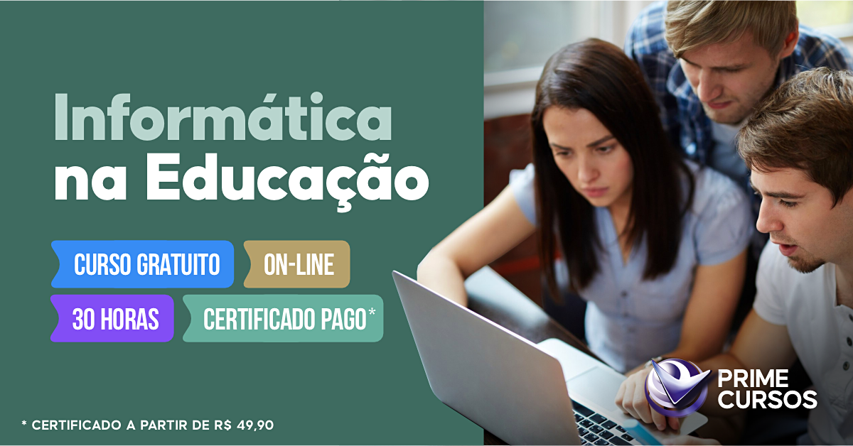 Curso Grátis de Informática na Educação Curso de Informática na Educação
