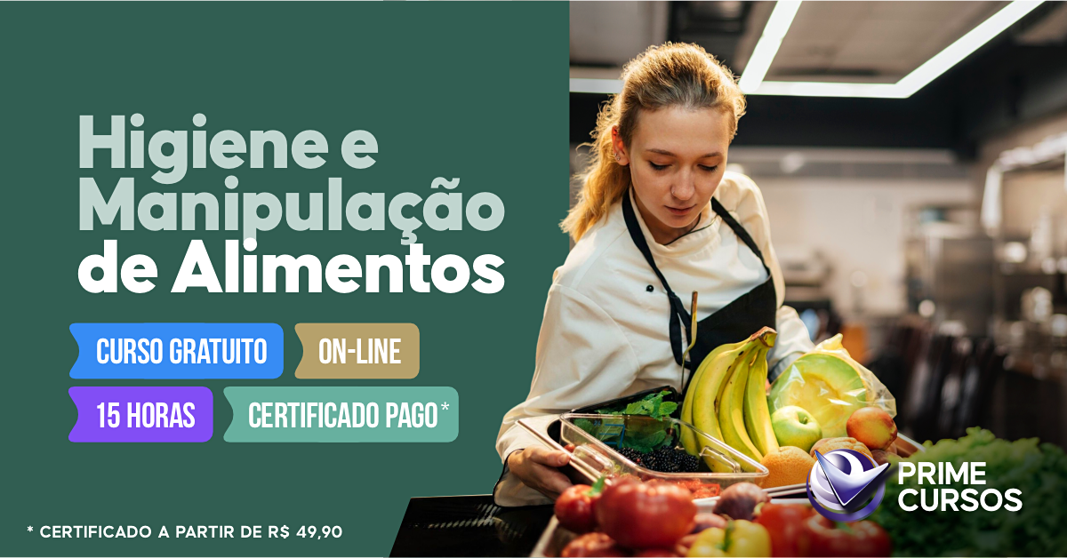 Curso Grátis de Higiene e Manipulação de Alimentos Curso de Higiene e Manipulação de Alimentos