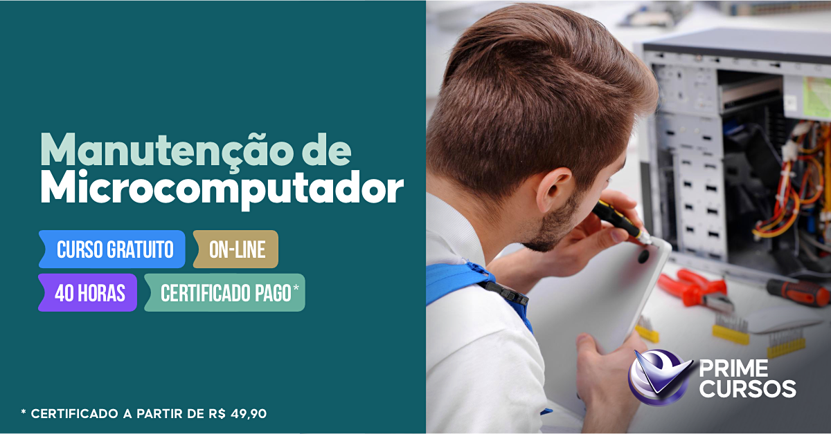 Curso grátis de Manutenção de Microcomputador Curso de Manutenção de Microcomputador
