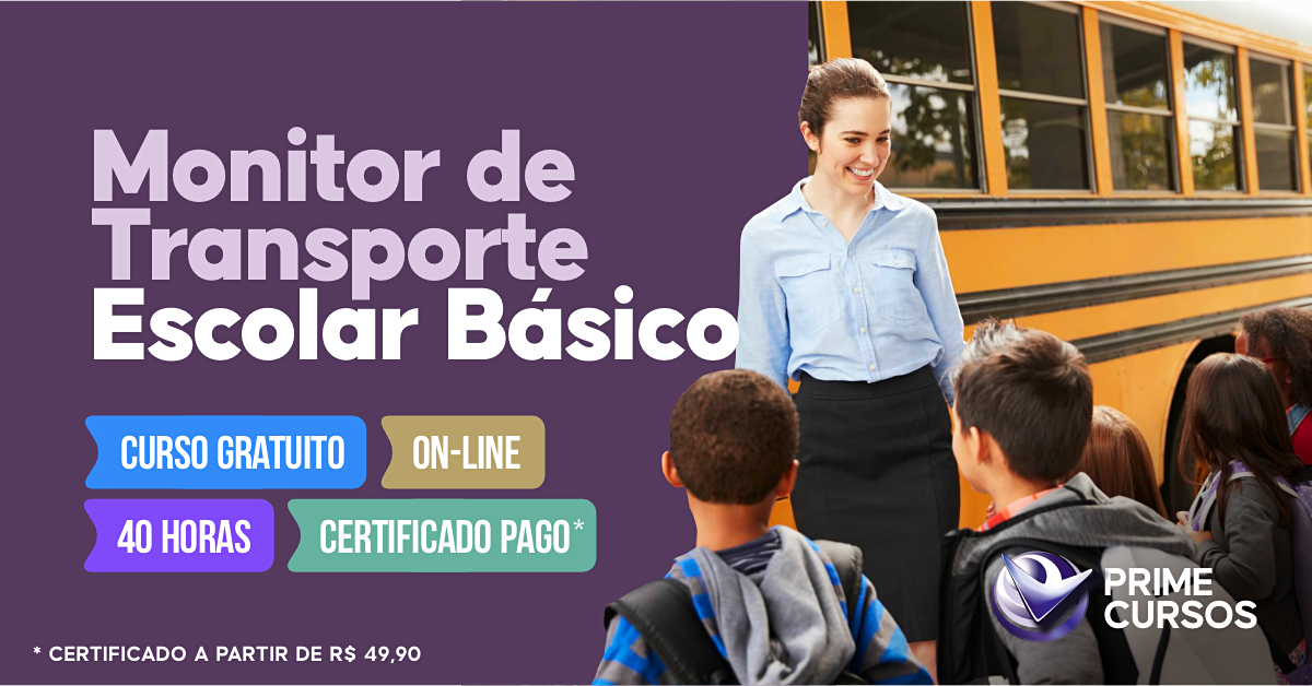 Curso Grátis de Monitor de Transporte Escolar Básico Curso de Monitor de Transporte Escolar Básico