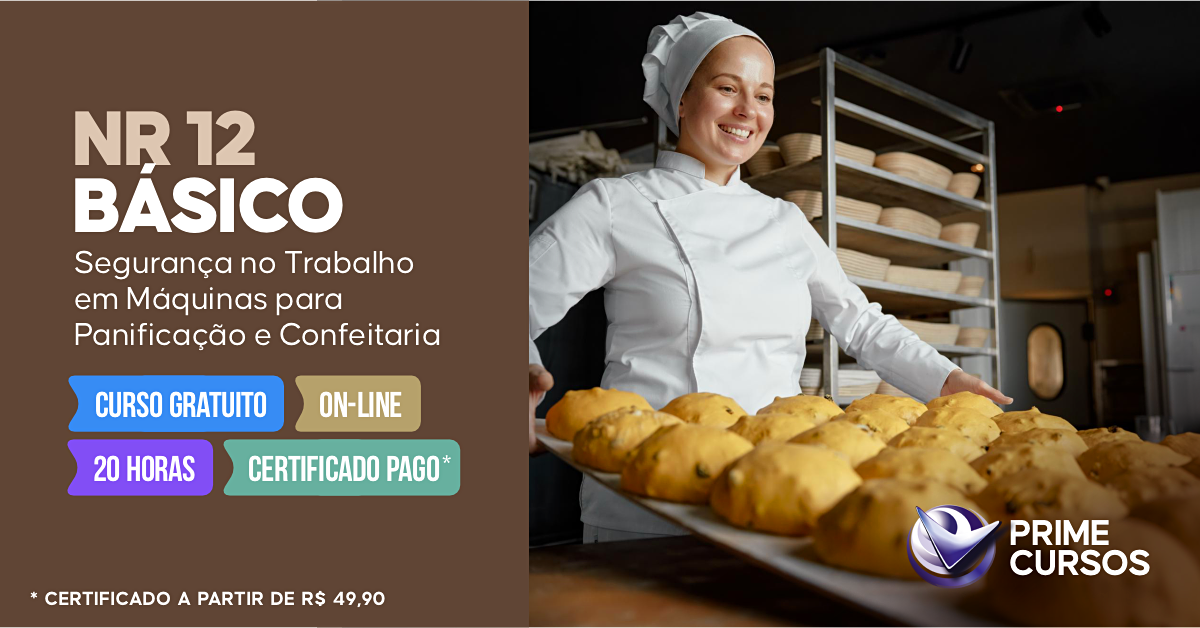 Curso de NR 12 Básico - Segurança no Trabalho em Máquinas para Panificação e Confeitaria