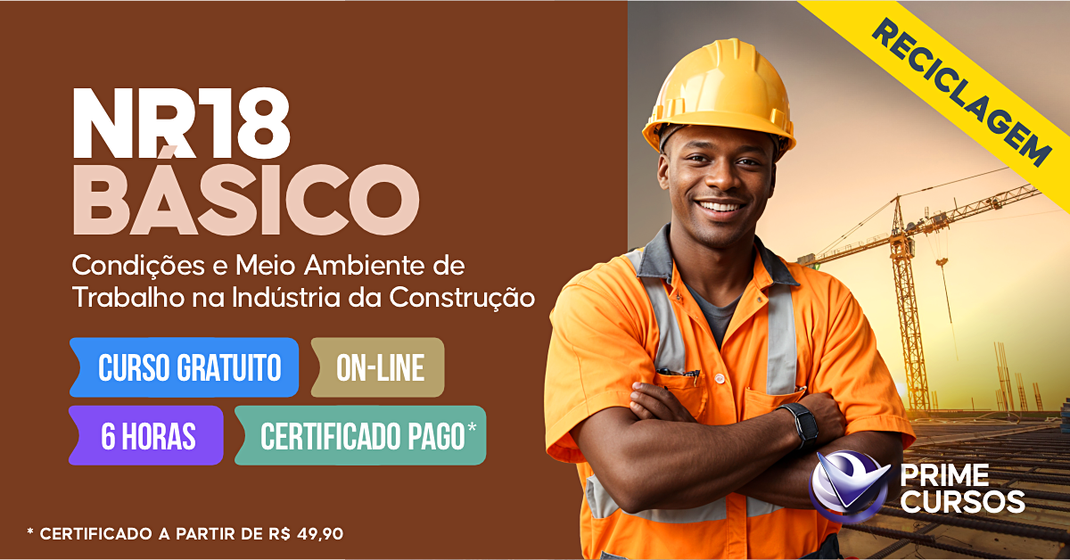 Curso da norma NR 18 Básico - Condições e Meio Ambiente de Trabalho na Indústria da Construção