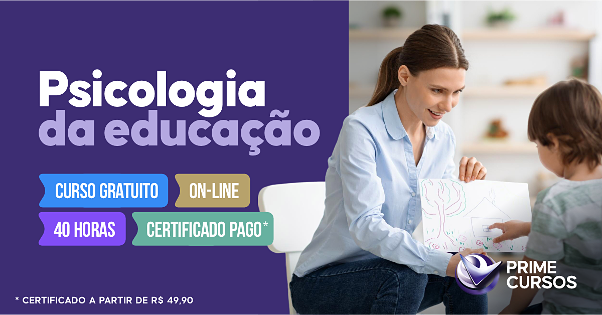 Curso grátis de Psicologia da Educação Curso de Psicologia da Educação