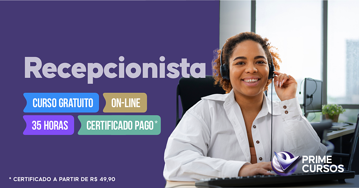 Curso de Recepcionista Grátis
