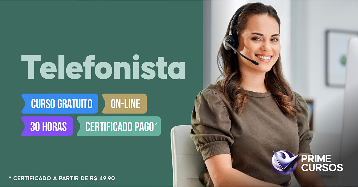 Curso Grátis de Telefonista Curso de Telefonista