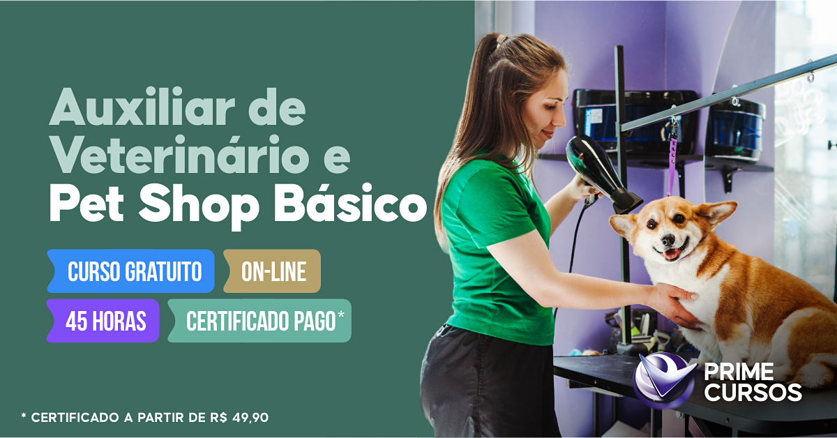 Curso Grátis de Auxiliar de Veterinário e Petshop Básico Curso de Auxiliar de Veterinário e Petshop Básico