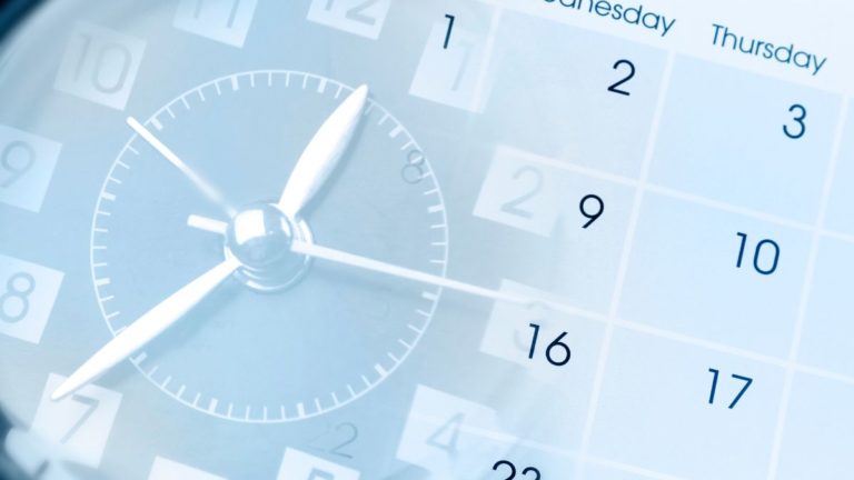 relógio e calendário em referencia as jornadas de trabalho.