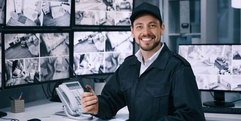 vigia na sala de monitoramento