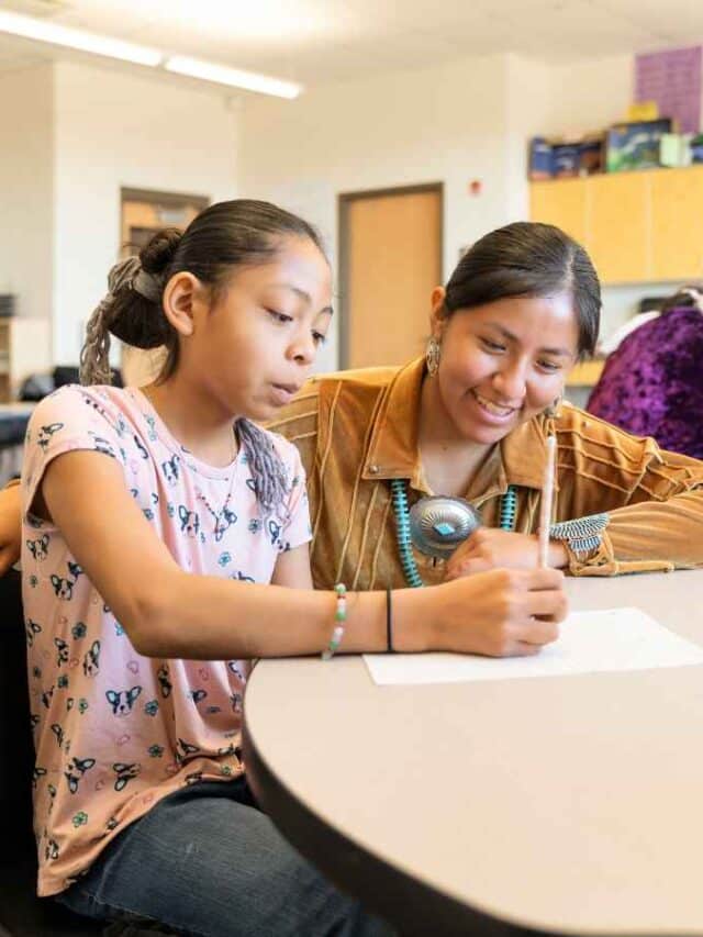 Crianças estudando os termos indígenas que estão presentes em nosso vocabulário.