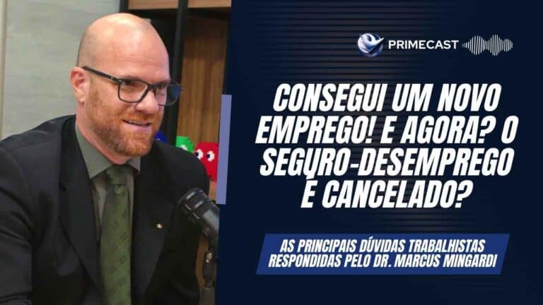 Dr. Marcus Mingardi explicando o que acontece com o seguro-desemprego, caso o beneficiário consiga um novo emprego.